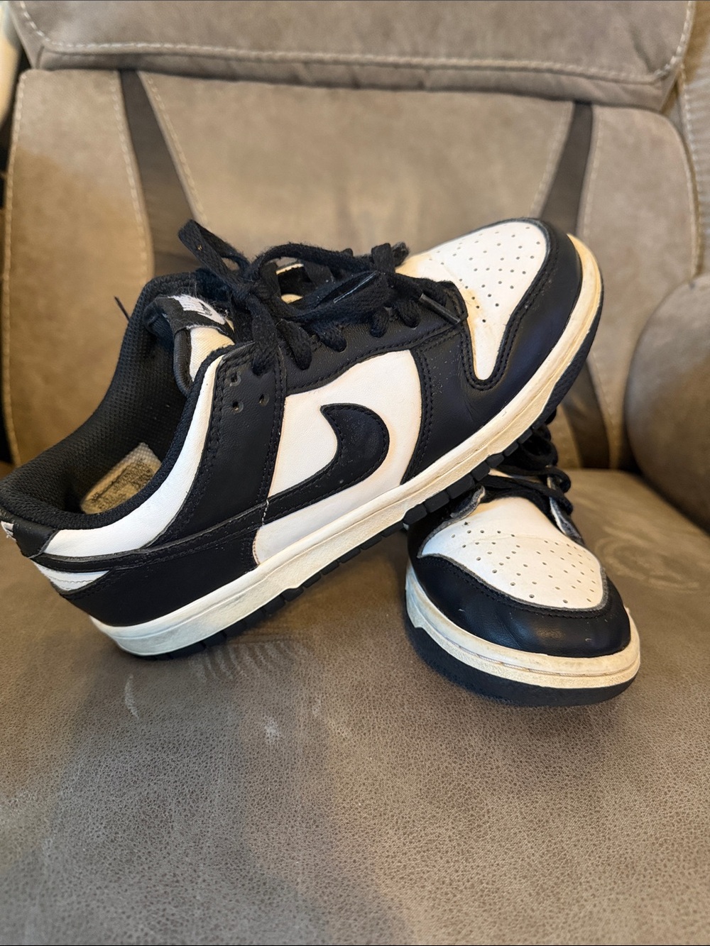 Nike black and white panda dunks. Kids 6y and womens 7.5